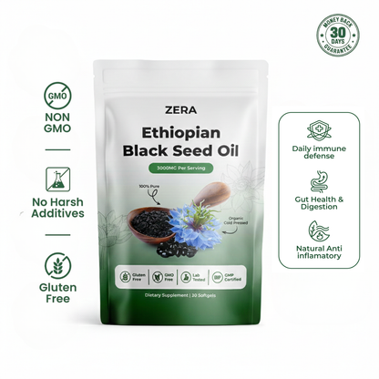 Ethiopian Black Seed Oil - 3000mg Softgels - organic